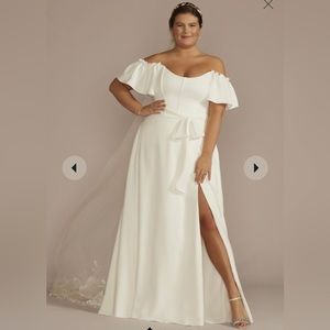 David’s Bridal Off Shoulder Wedding Dress